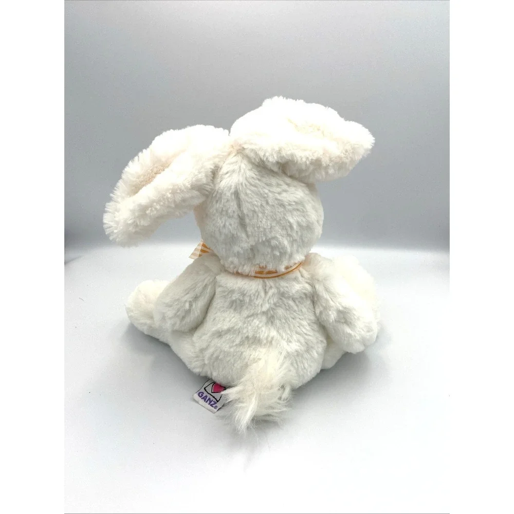 Ganz‎ Orange Meringue Stuffed Animal Bunny Rabbit Floppy Ears Striped Bow 12